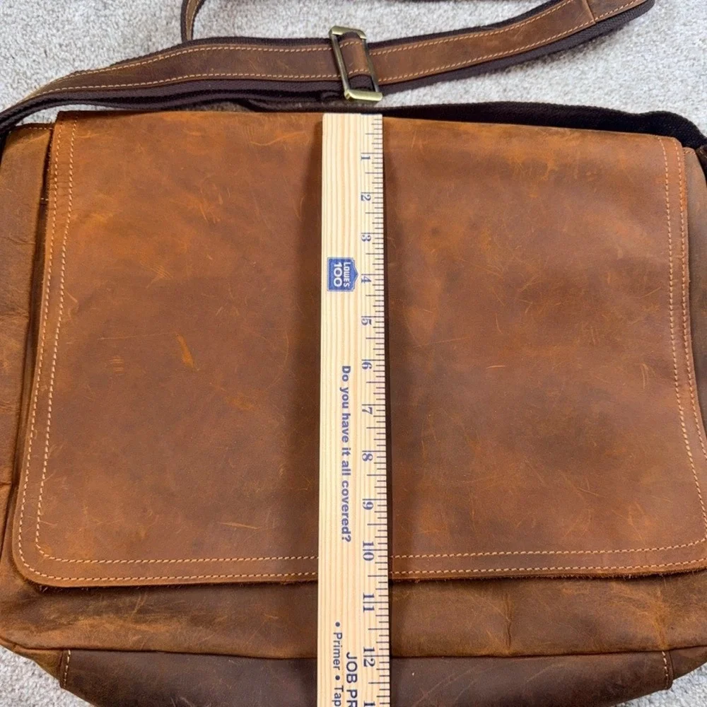 Kattee Mens Leather Messenger Bag Brown Laptop Briefcase Satchel Crossbody